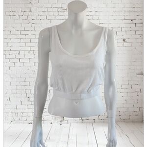 Zara ribbed white crop top, size M